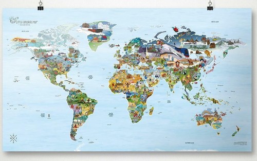 Kids world map colorful - kids',
