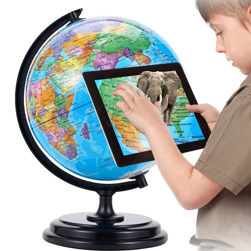 World globe w led - 10",