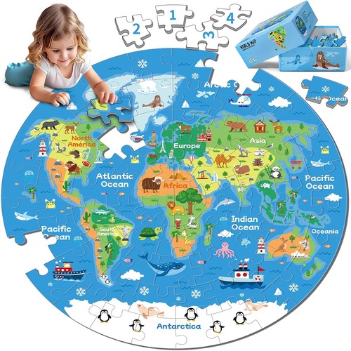 Pieces world map floor - world,