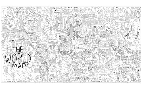 Giant jumbo world map - giant,